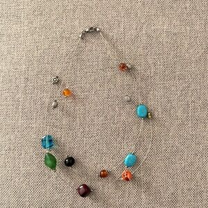 Mixed Material Chocker Style Necklace